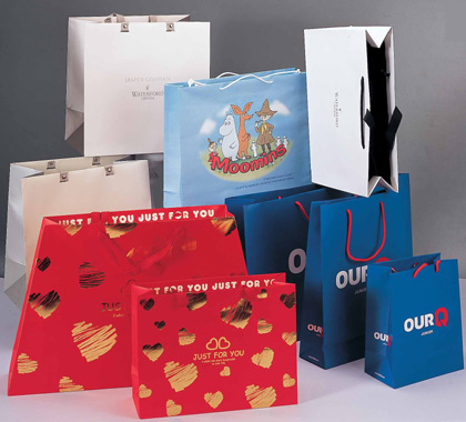 custom printed paper bag with the spot uv logo